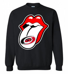 Carolina Hurricanes  x The Rolling Stones Logo Crewneck Sweatshirt - zezetee