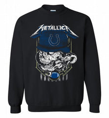 Metallica Skull Snake Indianapolis Colts Crewneck Sweatshirt - zezetee