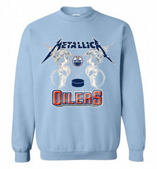 Metallica Edmonton Oilers Logo Crewneck Sweatshirt - zezetee