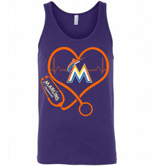 Nurse Heartbeat Miami Marlins Tank - zezetee