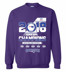 2018 SUPER BOWL CHAMPIONS NEW ENGLAND PATRIOTS Crewneck Sweatshirt - zezetee