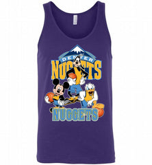 Mickey Goofy Donald Loves Denver Nuggets Basketball Fans Tank - zezetee