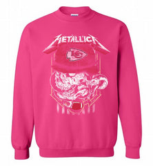 Metallica Skull Snake Kansas City Chiefs Crewneck Sweatshirt - zezetee