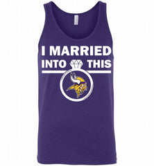 I MARRIED INTO THIS NFL Minnesota Vikings Fans Gift Tank - zezetee