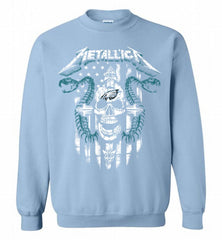Metallica Snake Skull Philadelphia Eagles Logo Crewneck Sweatshirt - zezetee