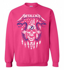 Metallica Snake Skull Tampa Bay Lightning Logo Crewneck Sweatshirt - zezetee