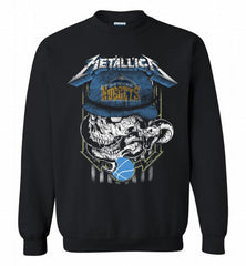Metallica Skull Snake Denver Nuggets Crewneck Sweatshirt - zezetee