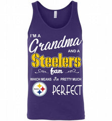 I'M A Grandma And A Pittsburgh Steelers Fans I'm Pretty Much Perfect Tank - zezetee