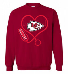 Nurse Heartbeat Kansas City Chiefs Crewneck Sweatshirt - zezetee