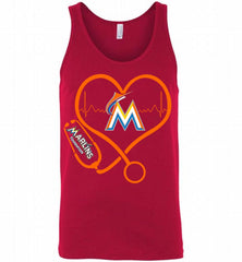Nurse Heartbeat Miami Marlins Tank - zezetee
