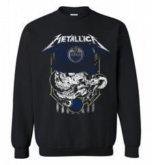 Metallica Skull Snake Edmonton Oilers Crewneck Sweatshirt - zezetee