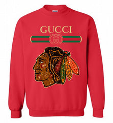 Gucci Chicago Blackhawks Logo Crewneck Sweatshirt - zezetee