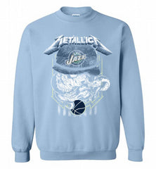 Metallica Skull Snake Utah Jazz Crewneck Sweatshirt - zezetee