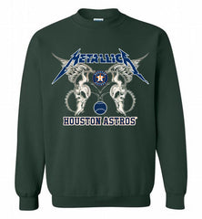 Metallica Houston Astros Logo Crewneck Sweatshirt - zezetee