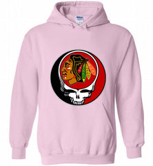 NHL TEAM CHICAGO BLACKHAWKS X GRATEFUL DEAD LOGO BAND Hoodie - zezetee