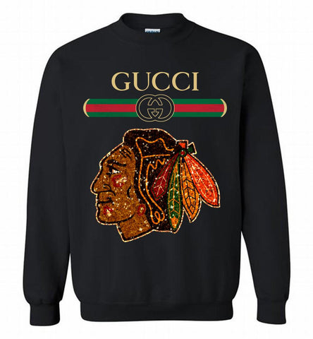 Gucci Chicago Blackhawks Logo Crewneck Sweatshirt - zezetee
