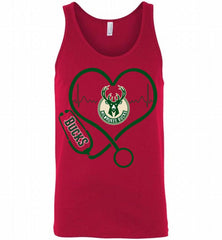 Nurse Heartbeat Love Milwaukee Bucks Tank - zezetee