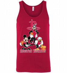 Mickey Goofy Donald Loves Houston Rockets Basketball Fans Tank - zezetee