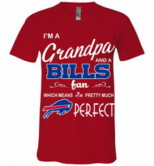 I'M A Grandpa And A Buffalo Bills Pretty Much Perfect V-Neck Shirt - zezetee