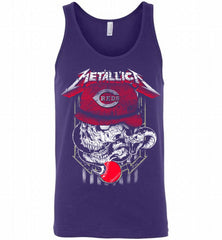 Metallica Skull Cincinnati Reds Logo Tank - zezetee