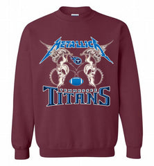 Metallica Tennessee Titans Logo Crewneck Sweatshirt - zezetee