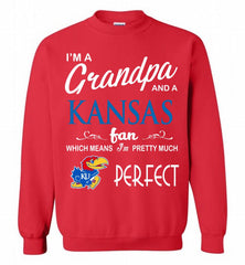 I'M A Grandpa And A Kansas Jayhawks Fan Crewneck Sweatshirt - zezetee