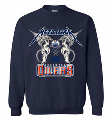 Metallica Edmonton Oilers Logo Crewneck Sweatshirt - zezetee