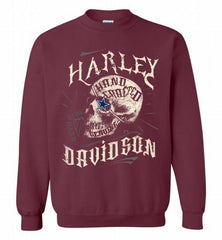 HARLEY DAVIDSON SKULL Dallas Cowboys Crewneck Sweatshirt - zezetee