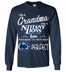 I'M A Grandma And A Penn State Nittany Lions Fan Gildan Long Shirt - zezetee
