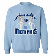 Metallica Memphis Grizzlies Logo Crewneck Sweatshirt - zezetee