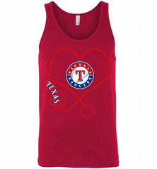 Nurse Heartbeat Texas Rangers Tank - zezetee