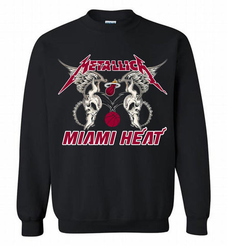 Metallica Miami Heat Logo Crewneck Sweatshirt - zezetee