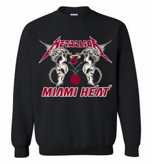 Metallica Miami Heat Logo Crewneck Sweatshirt - zezetee