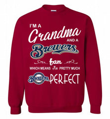 I'M A Grandma And A Milwaukee Brewers Fans Gift Crewneck Sweatshirt - zezetee