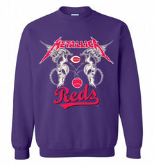 Metallica Cincinnati Reds Logo Crewneck Sweatshirt - zezetee