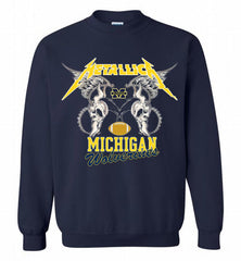 Metallica Michigan Wolverines Logo Crewneck Sweatshirt - zezetee