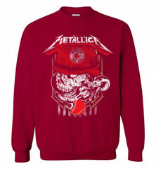 Metallica Skull Boston Red Sox Logo Crewneck Sweatshirt - zezetee