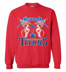 Metallica Tennessee Titans Logo Crewneck Sweatshirt - zezetee
