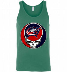 NHL TEAM COLUMBUS BLUE JACKETS X GRATEFUL DEAD LOGO BAND Tank - zezetee