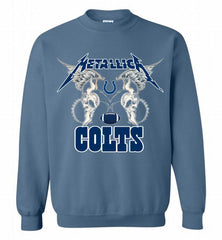 Metallica Indianapolis Colts Logo Crewneck Sweatshirt - zezetee
