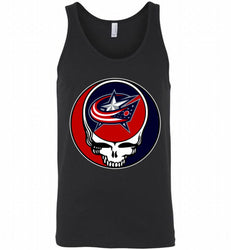 NHL TEAM COLUMBUS BLUE JACKETS X GRATEFUL DEAD LOGO BAND Tank