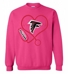 Nurse Heartbeat Atlanta Falcons Crewneck Sweatshirt - zezetee
