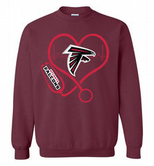 Nurse Heartbeat Atlanta Falcons Crewneck Sweatshirt - zezetee