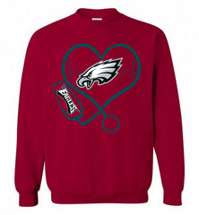 Nurse Heartbeat Philadelphia Eagles Crewneck Sweatshirt - zezetee