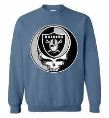 Oakland Raiders  Grateful Dead Logo Band Crewneck Sweatshirt - zezetee