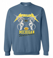 Metallica Michigan Wolverines Logo Crewneck Sweatshirt - zezetee