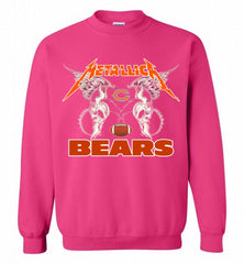Metallica Chicago Bears Logo Crewneck Sweatshirt - zezetee