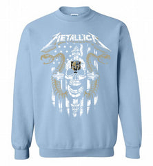 Metallica Snake Skull Vegas Golden Knights Logo Crewneck Sweatshirt - zezetee