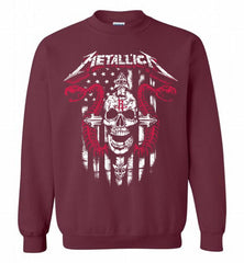 Metallica Snake Skull Houston Rockets Logo Crewneck Sweatshirt - zezetee