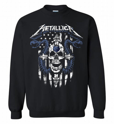 Metallica Snake Skull Memphis Grizzlies Logo Crewneck Sweatshirt - zezetee